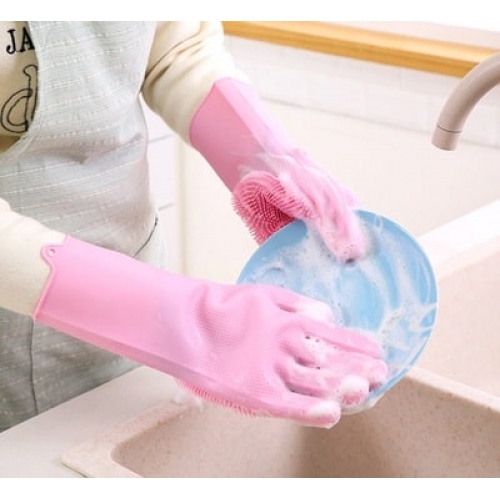 Силиконовые перчатки для мытья посуды