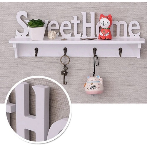 Вешалка настенная с полочкой Sweet Home для ключей и одежды