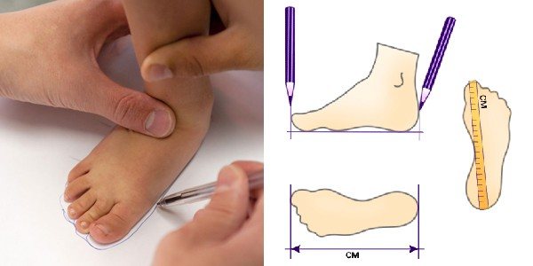 Узнать размер детской стопы